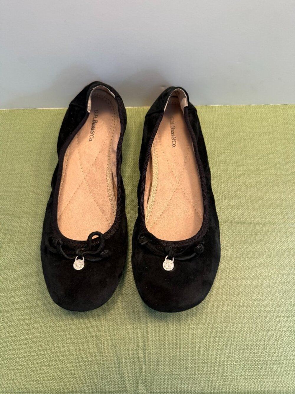 G.H. Bass & Co. Black Suede Ballet Flats. Woman’s size 7.